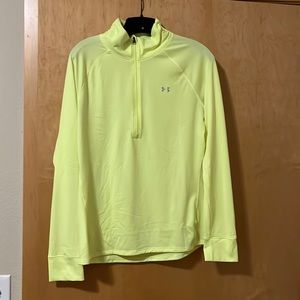 Under Armour 1/4 zip long sleeve - bright yellow - size L